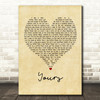 Russell Dickerson Yours Vintage Heart Quote Song Lyric Print