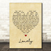 Stryper Lonely Vintage Heart Quote Song Lyric Print