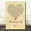 The Coral Dreaming Of You Vintage Heart Quote Song Lyric Print