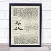 Adele Right As Rain Song Lyric Vintage Script Quote Print