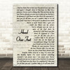 Alanis Morissette Head Over Feet Song Lyric Vintage Script Quote Print