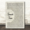 Chris De Burgh Spanish Train Song Lyric Vintage Script Quote Print