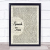 Chris De Burgh Spanish Train Song Lyric Vintage Script Quote Print