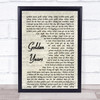 David Bowie Golden Years Song Lyric Vintage Script Quote Print