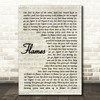 David Guetta & Sia Flames Song Lyric Vintage Script Quote Print