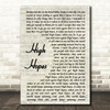 Kodaline High Hopes Song Lyric Vintage Script Quote Print