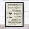 Kodaline High Hopes Song Lyric Vintage Script Quote Print