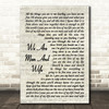 Michelle Featherstone We Are Man And Wife Song Lyric Vintage Script Quote Print