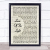 Mumford & Sons Lover Of The Light Song Lyric Vintage Script Quote Print