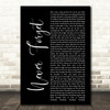 Take That Never Forget Black Script Song Lyric Quote Print