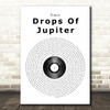 Train Drops Of Jupiter Vinyl Record Song Lyric Print