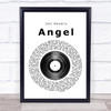 Jimi Hendrix Angel Vinyl Record Song Lyric Quote Print
