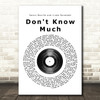 Aaron Neville and Linda Ronstadt Don't Know Much Vinyl Record Song Lyric Print