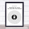 Aerosmith Falling In Love (Is Hard On The Knees) Vinyl Record Song Lyric Print
