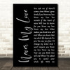 The Association Never My Love Black Script Song Lyric Quote Print