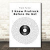 Frank Turner I Knew Prufrock Before He Got Famous Vinyl Record Song Lyric Print