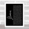 The Killers Human Black Script Song Lyric Quote Print