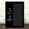 The Script Arms Open Black Script Song Lyric Quote Print