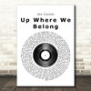 Joe Cocker Up Where We Belong Vinyl Record Song Lyric Quote Print