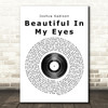 Joshua Kadison Beautiful In My Eyes Vinyl Record Song Lyric Quote Print