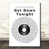 KC And The Sunshine Band Get Down Tonight Vinyl Record Song Lyric Quote Print