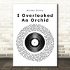 Mickey Gilley I Overlooked An Orchid Vinyl Record Song Lyric Quote Print