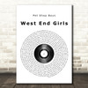 Pet Shop Boys West End Girls Vinyl Record Song Lyric Quote Print