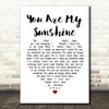 Johnny Cash You Are My Sunshine Heart Song Lyric Quote Print