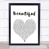 Monsta X Beautiful Heart Song Lyric Quote Print