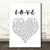 Nat King Cole L-O-V-E Heart Song Lyric Quote Print