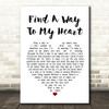 Phil Collins Find A Way To My Heart Heart Song Lyric Quote Print