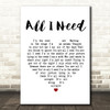 Radiohead All I Need Heart Song Lyric Quote Print