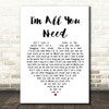 The Divine Comedy I'm All You Need Heart Song Lyric Quote Print