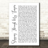 ABBA Slipping Through My Fingers White Script Song Lyric Quote Print