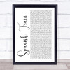 Chris De Burgh Spanish Train White Script Song Lyric Quote Print