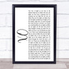 John Mayer XO White Script Song Lyric Quote Print