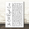 Johnny Cash The Old Rugged Cross White Script Song Lyric Quote Print