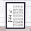 The Beautiful South Perfect 10 White Script Song Lyric Quote Print