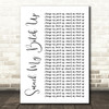 The Prodigy Smack My Bitch Up White Script Song Lyric Quote Print