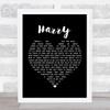 Catherine Howe Harry Black Heart Song Lyric Framed Print