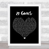 Green Day 21 Guns Black Heart Song Lyric Framed Print