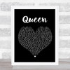 Shawn Mendes Queen Black Heart Song Lyric Framed Print