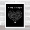 Ultrabeat Pretty Green Eyes Black Heart Song Lyric Framed Print