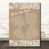 Westlife I'll See You Again Burlap & Lace Song Lyric Framed Print