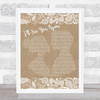 Westlife I'll See You Again Burlap & Lace Song Lyric Framed Print