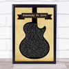 Queen Somebody To Love Black Guitar Song Lyric Framed Print