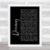 Blondie Dreaming Black Script Song Lyric Framed Print