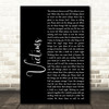 Culture Club Victims Black Script Song Lyric Framed Print