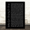 Glenn Mederios Nothing Gonna Change My Love For You Black Script Song Lyric Framed Print