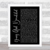 Lana Del Rey Young And Beautiful Black Script Song Lyric Framed Print